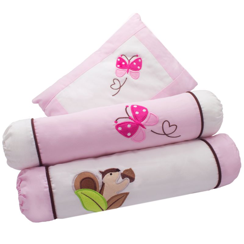 Baby Dream 100% Cotton Pillow & Bolster Set - Pink Owl